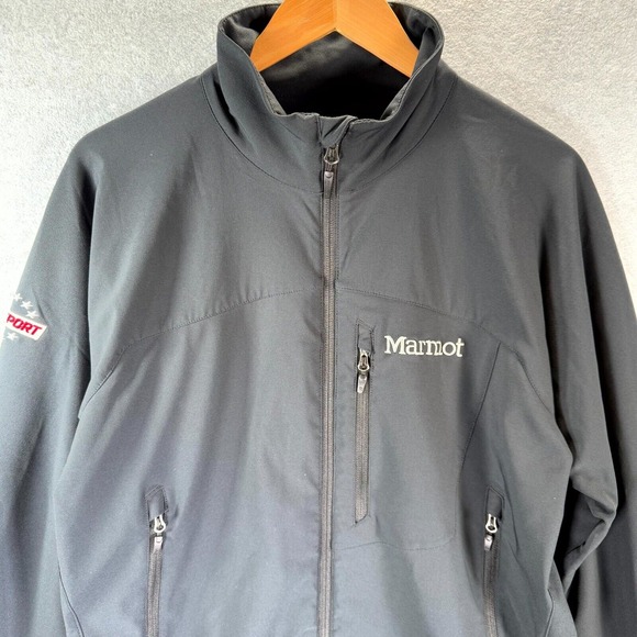 Marmot M3 Soft Shell Jacket Men's Large Black Stretch Secure Pockets Full Zip - Picture 2 of 13